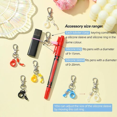 10 Pcs Pen Clips Silicone Pen Holder Clip Pen Holder Clips with Lobster Clasp Badge for Lanyard Badge Reel Clips Pen Converter Badge Reel Accessories (White) in Saudi Arabia