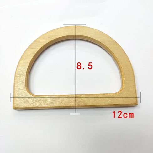 4 Pcs Wooden Bag Handles Replacement D Shape Handbag Purse Handles Decorative Bag Handles Purse Making Supplies for Beach Bag Crochet Handbags Straw Bag Beige in Saudi Arabia