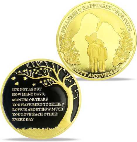 Wedding Memorial Gifts Souvenir Coin Marriage Memorial Day Romantic Present for Him Her Wife Husband Mom Dad Parents Grandparents - Love Tree in Saudi Arabia