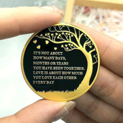 Wedding Memorial Gifts Souvenir Coin Marriage Memorial Day Romantic Present for Him Her Wife Husband Mom Dad Parents Grandparents - Love Tree in Saudi Arabia