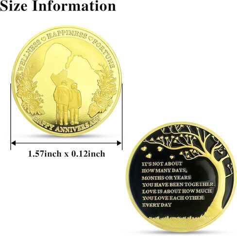 Wedding Memorial Gifts Souvenir Coin Marriage Memorial Day Romantic Present for Him Her Wife Husband Mom Dad Parents Grandparents - Love Tree in Saudi Arabia