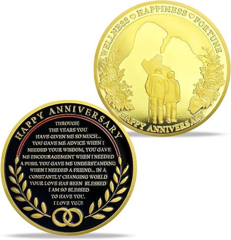 Wedding Memorial Gifts Souvenir Coin Marriage Memorial Day Romantic Present for Him Her Wife Husband Mom Dad Parents Grandparents - Love Tree in Saudi Arabia