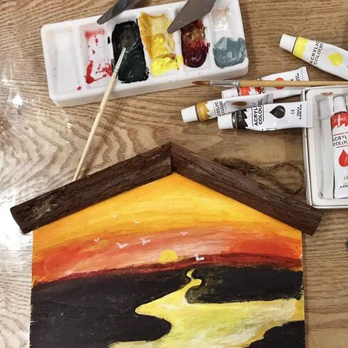 LUCYCAZ Art Easel for Painting, Tabletop Painting Easel for Kids, Beechwood Portable Easel Stand for Artists, Adjustable Angle Drawing and Sketching Board in Kuwait