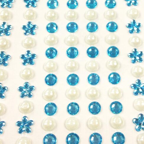 Wrapables 164 Pieces Crystal Flower and Pearl Stickers Adhesive Rhinestones, Pink in Saudi Arabia