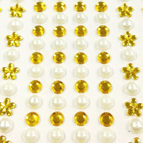Wrapables 164 Pieces Crystal Flower and Pearl Stickers Adhesive Rhinestones, Pink in Saudi Arabia