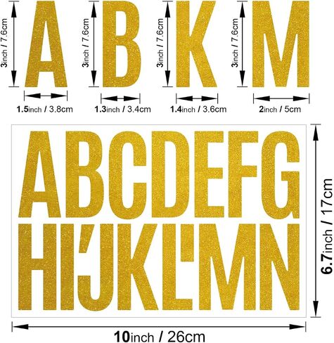 10 Sheets Gold Letter Stickers 1000Pcs 3Inch Glitter Alphabet Stickers Vinyl Self Adhesive Stickers Kit Big Font Stick on Letters Peel and Stick for for Poster Board Mailbox Crafts Classroom Decor in Saudi Arabia