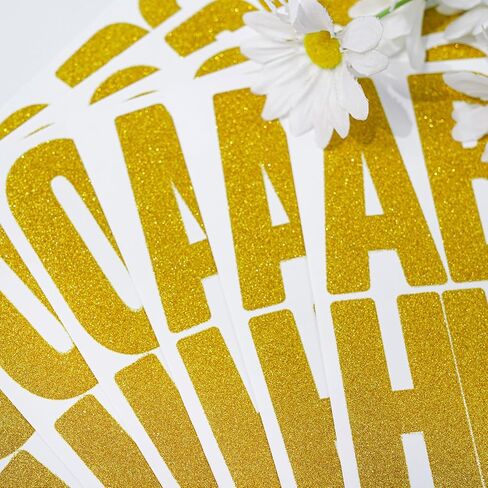 10 Sheets Gold Letter Stickers 1000Pcs 3Inch Glitter Alphabet Stickers Vinyl Self Adhesive Stickers Kit Big Font Stick on Letters Peel and Stick for for Poster Board Mailbox Crafts Classroom Decor in Saudi Arabia