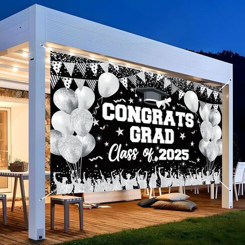 Red Black Treguation Banner Decorations Red Congrats Class of 2025 Banner Background Backdrop Scluder Backdrop Sign for 2025 School College التخرج الإمدادات Decor 71 × 43 بوصة in Kuwait