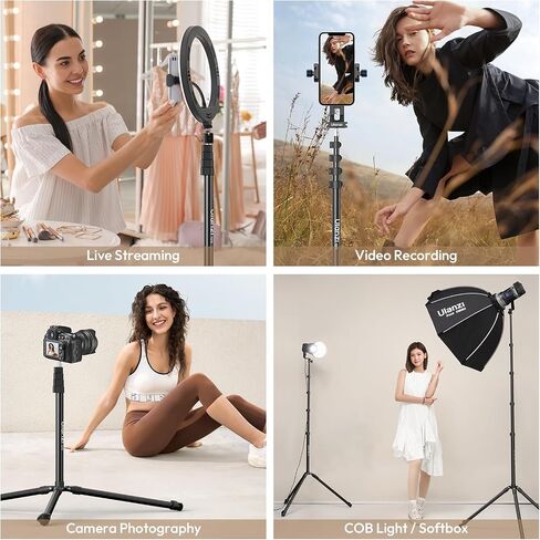 ULANZI TT43 Light Stand Tripod, Extendable 6.23ft Tripod Stand Photography Adjustable Aluminum, Portable Lighting Solution for Strobe Lights, Webcams, Cameras, and Softboxes in Saudi Arabia