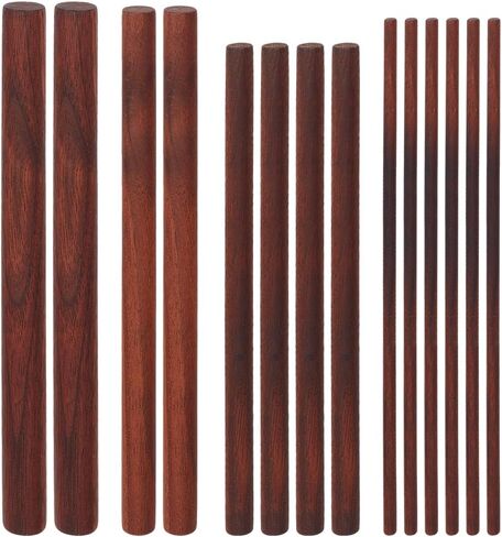 Olycraft 14 PCS Walnut Dowel Rods 4.5/9.8/11.8/15mm قطرها العصي الخشب 7.4 ~ 7.9 بوصة طويلة غير مكتملة الكتل النخامية الخشبية حول العصي الخشبية لبناء مواد SIY Craft Supplies in Kuwait
