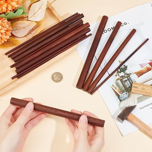 OLYCRAFT 14 Pcs Walnut Dowel Rods 4.5/9.8/11.8/15mm Diameter Wood Sticks 7.4~7.9 inch Long Unfinished Round Sticks Wooden Carving Blocks Round Wooden Sticks for Building Model DIY Craft Supplies in Saudi Arabia