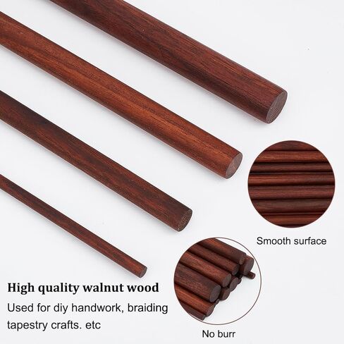 OLYCRAFT 14 Pcs Walnut Dowel Rods 4.5/9.8/11.8/15mm Diameter Wood Sticks 7.4~7.9 inch Long Unfinished Round Sticks Wooden Carving Blocks Round Wooden Sticks for Building Model DIY Craft Supplies in Saudi Arabia