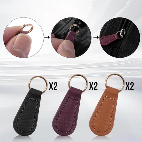 Deoward Zipper Pull Pulling Pu Leather Szipper Tag Fixer Repair for backpacks ، jetts ، الأمتعة ، المحافظ ، الحقائب ، حقائب اليد (6 أجهزة كمبيوتر) in Kuwait