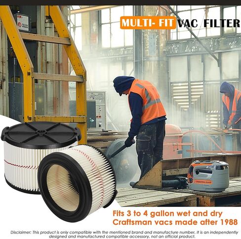 Universal Filters for CMXZVBE38755 CMXZVBE38754 Craftsman Filter, Replaces # 009-38754 Red Stripe Filter, Fits 5/6/ 8/9/ 12/14/16/20 gallon CRAFTSMAN Shop Vacuums1988+ in Kuwait