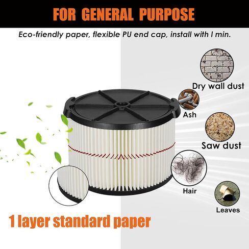 Universal Filters for CMXZVBE38755 CMXZVBE38754 Craftsman Filter, Replaces # 009-38754 Red Stripe Filter, Fits 5/6/ 8/9/ 12/14/16/20 gallon CRAFTSMAN Shop Vacuums1988+ in Kuwait