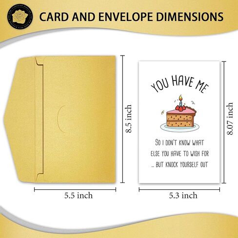 Funny Birthday Card for Him Her - You Have Me So I Don't Know What Else You Have To Wish For, Hilarious Birthday Cards for Boyfriend Husband Wife Girlfriend in Saudi Arabia