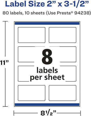 Avery Matte Clear Rectangle Labels with Sure Feed, 2" x 3.5", 80 Matte Clear Labels, Print-to-The-Edge, Laser/Inkjet Printable Labels in Saudi Arabia