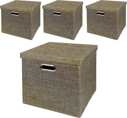 Posprica Fabric Storage Cubes,13×13×13 cube storage bins, Foldable Drawers Baskets Containers for Shelf Cabinet Bookcase,Thick and Heavy Duty (4pcs, Black) in Kuwait