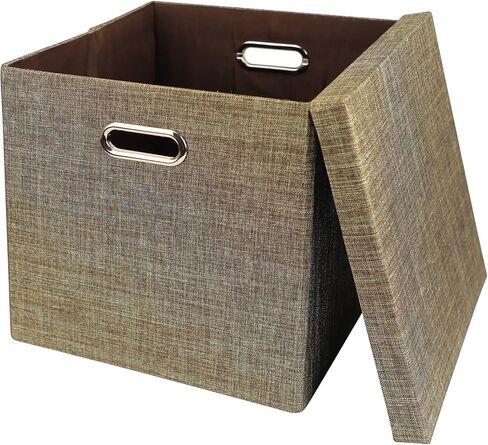 Posprica Fabric Storage Cubes,13×13×13 cube storage bins, Foldable Drawers Baskets Containers for Shelf Cabinet Bookcase,Thick and Heavy Duty (4pcs, Black) in Kuwait