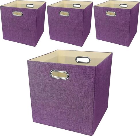 Posprica Fabric Storage Cubes,13×13×13 cube storage bins, Foldable Drawers Baskets Containers for Shelf Cabinet Bookcase,Thick and Heavy Duty (4pcs, Black) in Kuwait