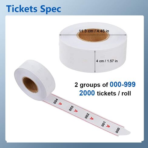 2 Digit Take a Number System Ticket Dispenser with Counter Stand and 1 Roll Queue Ticket 2000 Tickets for Queue Call System (K-T-2-ES) in Kuwait