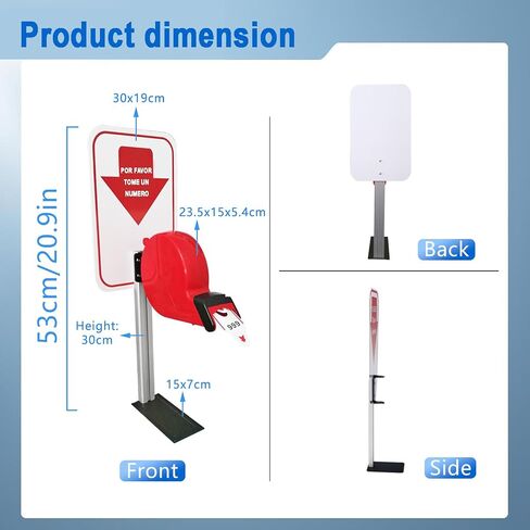 2 Digit Take a Number System Ticket Dispenser with Counter Stand and 1 Roll Queue Ticket 2000 Tickets for Queue Call System (K-T-2-ES) in Kuwait