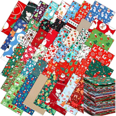 TUDOMRO 100 PCS 10x10 بوصة الأقمشة المرقاء عيد الميلاد - Snowflake ، Snowman ، سانتا كلوز ، الغزل in Kuwait