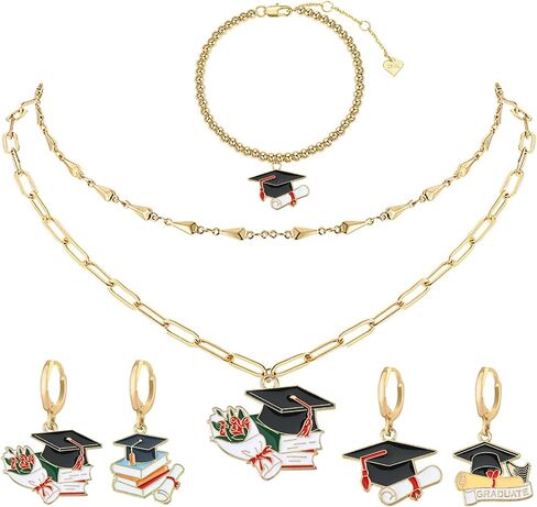DanLingJewelry 40pcs 4 Styles Academy Graduation Hat Charms Book with Bachelor Hat Charms for Jewelry Making DIY Crafts in Saudi Arabia