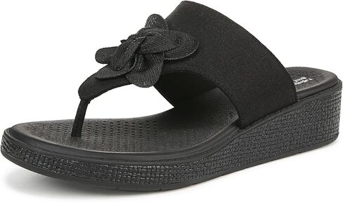 Women's Bloom Flip-Flop, Natural Stretch Linen Fabric, 6.5 in Saudi Arabia