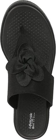 Women's Bloom Flip-Flop, Natural Stretch Linen Fabric, 6.5 in Saudi Arabia