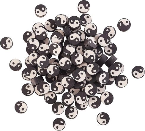 Airssory 100 pcs أبيض وأبيض مربعات منقوشة بالخرز بوليمر الطين حبة الفسيفساء للمجوهرات المصنوعة يدويًا لصنع المجوهرات - 10x4.5 ملم in Kuwait