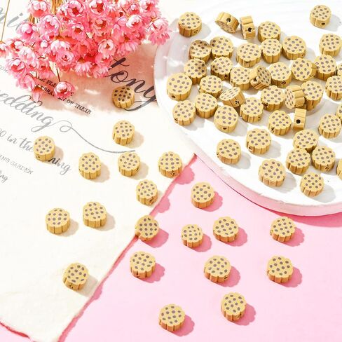 Airssory 100 Pcs Black & White Plaid Squares Beads Polymer Clay Mosaic Bead for Handmade Crafts Jewelry Making Supplies - 10x4.5mm in Kuwait