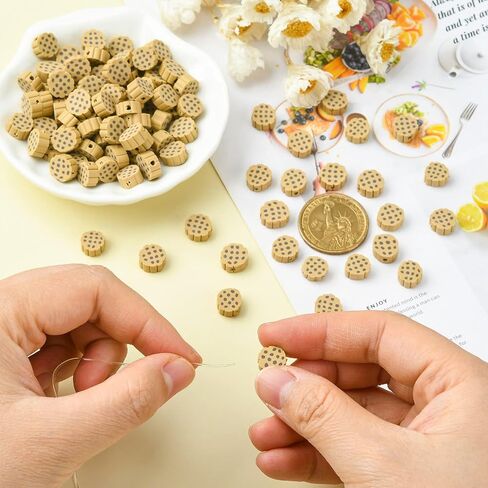 Airssory 100 Pcs Black & White Plaid Squares Beads Polymer Clay Mosaic Bead for Handmade Crafts Jewelry Making Supplies - 10x4.5mm in Kuwait