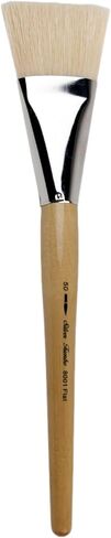 Silver Brush Limited 8001-50 Silver Jumbo White Hog Bristle Flat Paintbrush for Oil, Acrylic, Heavy Body Paints, Gesso & Grounds, Varnish & Top Coat, Size 50, Mid Length Handle in Kuwait
