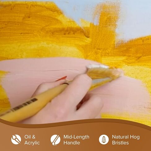 Silver Brush Limited 8001-50 Silver Jumbo White Hog Bristle Flat Paintbrush for Oil, Acrylic, Heavy Body Paints, Gesso & Grounds, Varnish & Top Coat, Size 50, Mid Length Handle in Kuwait