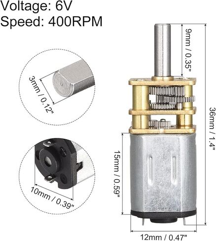 Meccanixity Micro Speed ​​Gear Motor ، DC 6V 400 دورة في الدقيقة مع علبة التروس المعدنية الكاملة لطائرة RC DIY ، حزمة سيارة طراز 2 2 in Saudi Arabia