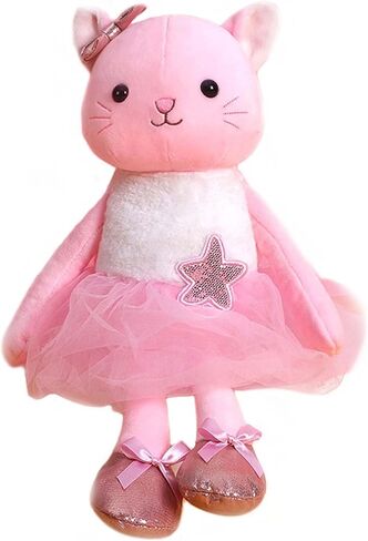 Plush Ballerina Dolls Kitten Cat Stuffed Animals Toys Ballet Dance Recital Gifts for Girls 15.5 Inches (Pink) in Saudi Arabia