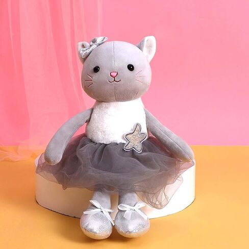Plush Ballerina Dolls Kitten Cat Stuffed Animals Toys Ballet Dance Recital Gifts for Girls 15.5 Inches (Pink) in Saudi Arabia