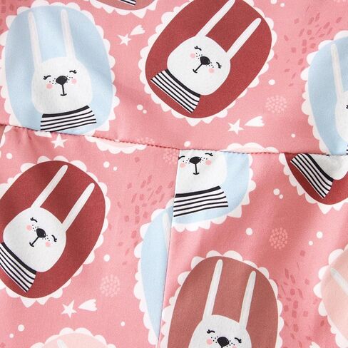 CM C&M WODRO Toddler Baby Girl Easter Bell Bottom Slip Romper Rabbit Print Sleeveless Jumpsuit Kid Cute One Piece Flare Pant in Kuwait