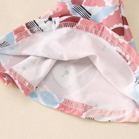 CM C&M WODRO Toddler Baby Girl Easter Bell Bottom Slip Romper Rabbit Print Sleeveless Jumpsuit Kid Cute One Piece Flare Pant in Kuwait