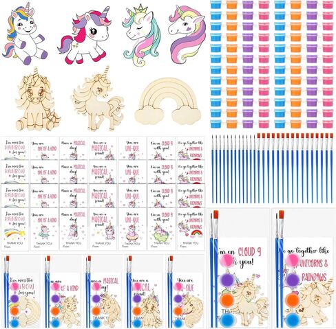 Leinuosen 28 Sets Ice Cream Party Favors Wood Painting Craft Kits مع لوازم فنية وبطاقات ملهمة شكرًا لك على الهدايا القادمة لحفل عيد ميلاد الصيف Goodie Bag Bag Bag Diy in Kuwait