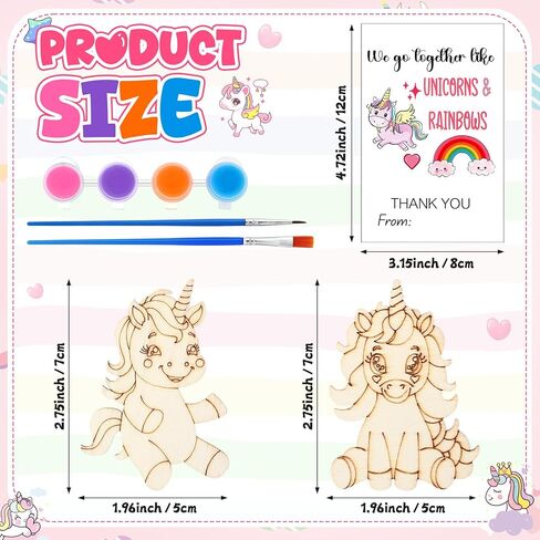Leinuosen 28 Sets Ice Cream Party Favors Wood Painting Craft Kits مع لوازم فنية وبطاقات ملهمة شكرًا لك على الهدايا القادمة لحفل عيد ميلاد الصيف Goodie Bag Bag Bag Diy in Kuwait