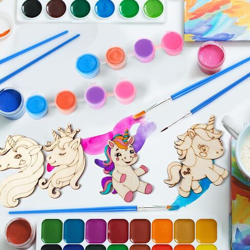 Leinuosen 28 Sets Ice Cream Party Favors Wood Painting Craft Kits مع لوازم فنية وبطاقات ملهمة شكرًا لك على الهدايا القادمة لحفل عيد ميلاد الصيف Goodie Bag Bag Bag Diy in Kuwait