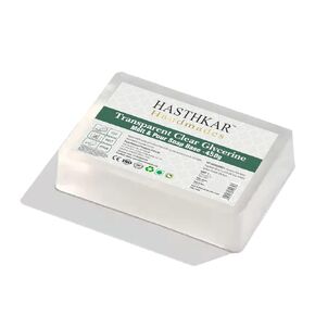 Hasthkar Glycerine Soap Base Bar (15.8 أونصة) (450 جرام) لصنع الصابون ، تذوب وصب قاعدة صابون شفافة واضحة ، عضوية وطبيعية نقية (حزمة 1)
