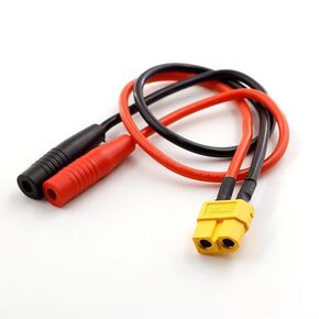 2PCS AMASS XT60 أنثى إلى 4MM BANANA BULLET CONNECTOR ADAPTER CABLE 14AWG 30 سم لشاحن ISDT