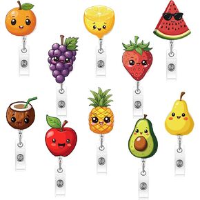 10 Pcs Nurse Badge Reel Funny Retractable ID Clips for Doctor Nurses Student Office Lanyard Keychains Supplies