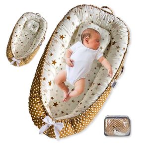 Baby Lounger for Newborn 0-24 Months,Breathable & Soft Infant Baby Nest for Co-Sleeping, Tummy Time & Play,Portable Baby Floor Seat for Home & Travel,Newborn Essentials & Gift