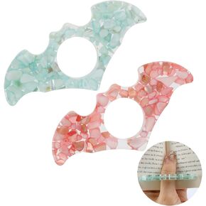 2PCS كتاب صفحة صفحة ، حامل راتنجات الزهرة المجففة للقراءة ، حامل صفحة كتاب الإبهام ، هدايا لعشاق الكتب ، محبي الكتب الكتب ، حاملي صفحة الكتب للقراءة ، الهدايا للقراء (BAT Style B)