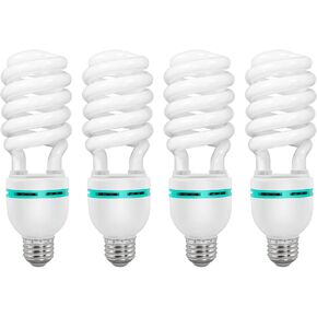 LimoStudio [6 Pack] CFL 45W Light Bulb Neutral Day Light, 5500K, 2300 Lumen, 95>CRI, Compact Fluorescent Full Spectrum Multi Purpose Lighting, Photography, Video, High Energy Efficiency, AGG3287