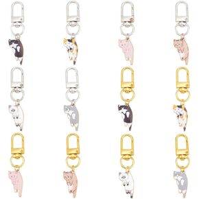 Olycraft 12pcs 6 Styles Zipper Pull Sharms Cat استبدال السوستة المعدنية سحاب سستة السوستة البديل البديل زاحفات سوستة ملحقات الملابس للملابس معاطف تصنع صياغة محفظة